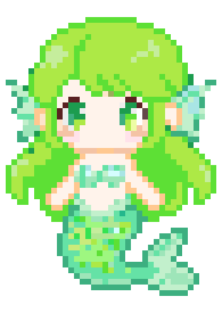 绿色可爱美人鱼